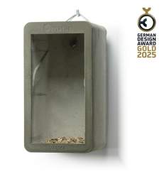 VARIKA Bird Feeder - Holzbeton-Futterspender - Vogelfutterhaus 