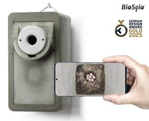 VARIKA Cam 28 - Nistkasten - Blaumeisenkasten mit WLAN-Kamera aus Holzbeton 