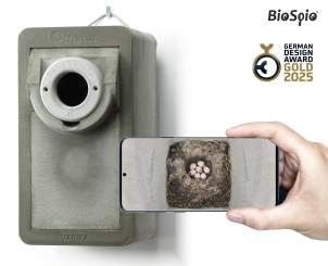 VARIKA Cam 45 - Nistkasten - Starenkasten mit WLAN Kamera aus Holzbeton 